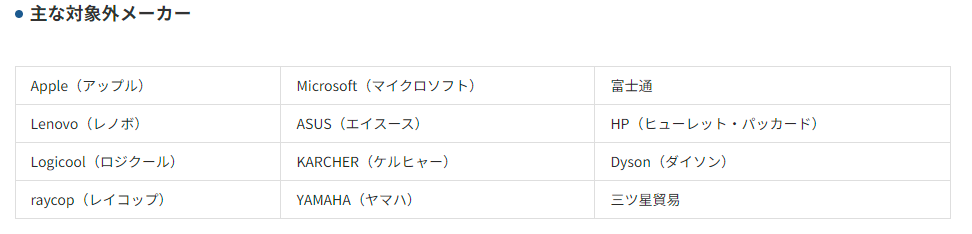 初期不良対応外メーカー