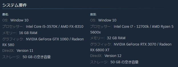 『クロノオデッセイ』の推奨スペック